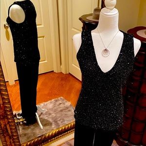 Donna Karan Black Label black sparkly sweater